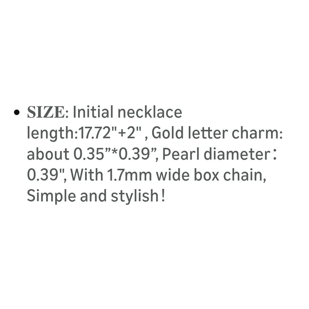 AUOVKOCA Gold Initial B Necklace Pearl Pendant Stainless Steel Satellite Chain